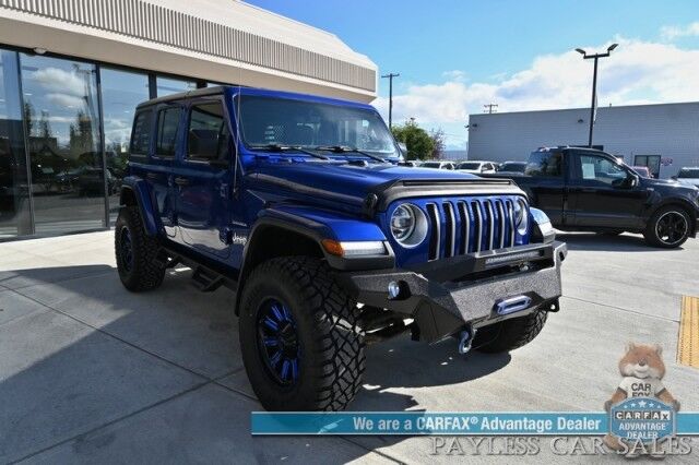 2019 Jeep Wrangler Unlimited Sahara / 4X4 / Cold Weather Pkg / Auto Start / Heated Leather Seats / Heated Steering / NAV / Alpine Speakers / Apple CarPlay & Android Auto / 3 Piece Hard Top / Fox Lift Kit & Fuel Wheels / Tow Pkg / Only 45k Miles Anchorage AK