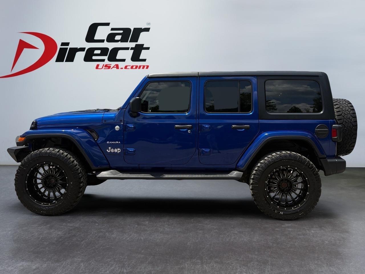 2019 Jeep Wrangler Unlimited Sahara, LIFTED, RUNNING BOARDS, FENDER FLARES, TOW PACKAGE, BACKUP CAMERA, PARKING SENSORS, CUSTOM BALLISTIC OFF ROAD WHEELS, APPLE CARPLAY/ANDROID AUTO, RC WINCH, ONLY 62 MILES, CLEAN CARFAX, THIS JEEP IS READY TO WRANGLE THE RIDE!