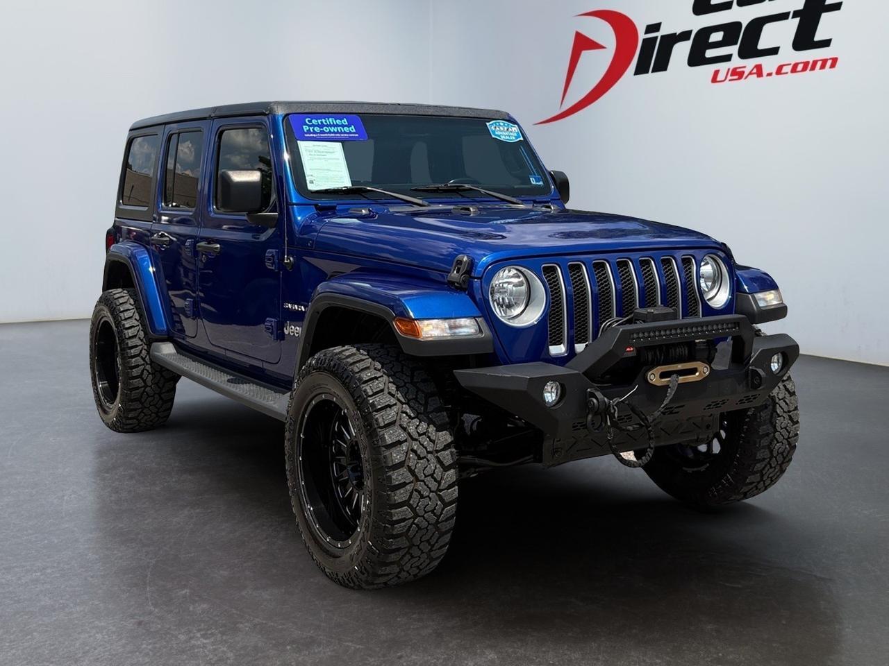 2019 Jeep Wrangler Unlimited Sahara, LIFTED, RUNNING BOARDS, FENDER FLARES, TOW PACKAGE, BACKUP CAMERA, PARKING SENSORS, CUSTOM BALLISTIC OFF ROAD WHEELS, APPLE CARPLAY/ANDROID AUTO, RC WINCH, ONLY 62 MILES, CLEAN CARFAX, THIS JEEP IS READY TO WRANGLE THE RIDE!