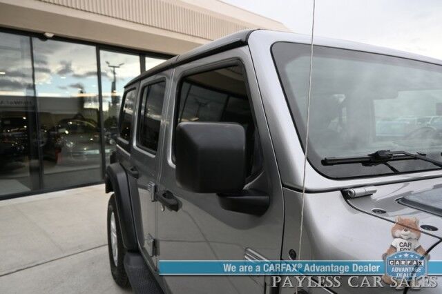 2019 Jeep Wrangler Unlimited Sport / Hardtop / 4X4 / Preferred Pkg & Active Safety Group / Power Mirrors, Windows & Locks / Blind Spot Alert / Bluetooth / Backup Camera / Cruise Control / Keyless Entry & Start / Block Heater / Tow Pkg / 1-Owner Anchorage AK