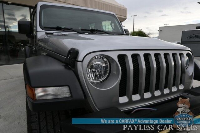2019 Jeep Wrangler Unlimited Sport / Hardtop / 4X4 / Preferred Pkg & Active Safety Group / Power Mirrors, Windows & Locks / Blind Spot Alert / Bluetooth / Backup Camera / Cruise Control / Keyless Entry & Start / Block Heater / Tow Pkg / 1-Owner Anchorage AK