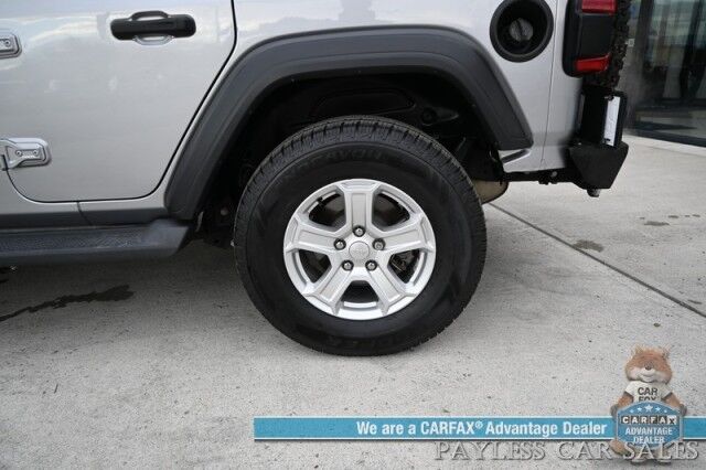 2019 Jeep Wrangler Unlimited Sport / Hardtop / 4X4 / Preferred Pkg & Active Safety Group / Power Mirrors, Windows & Locks / Blind Spot Alert / Bluetooth / Backup Camera / Cruise Control / Keyless Entry & Start / Block Heater / Tow Pkg / 1-Owner Anchorage AK