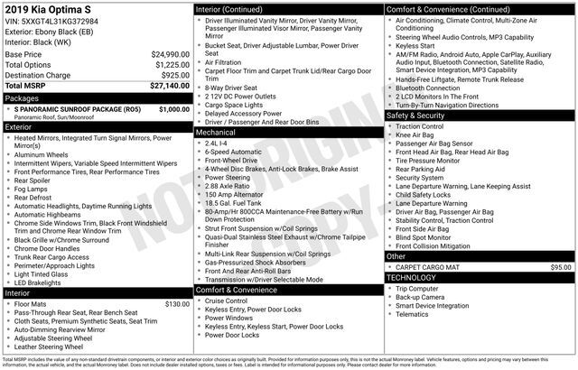 2019 Kia Optima S Raleigh NC