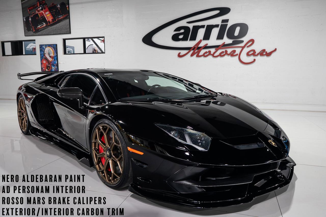 2019 Lamborghini Aventador SVJ Nero Aldebaran paint, Rosso Mars calipers, Ad Personam interior, carbon galore AND MUCH MORE!!