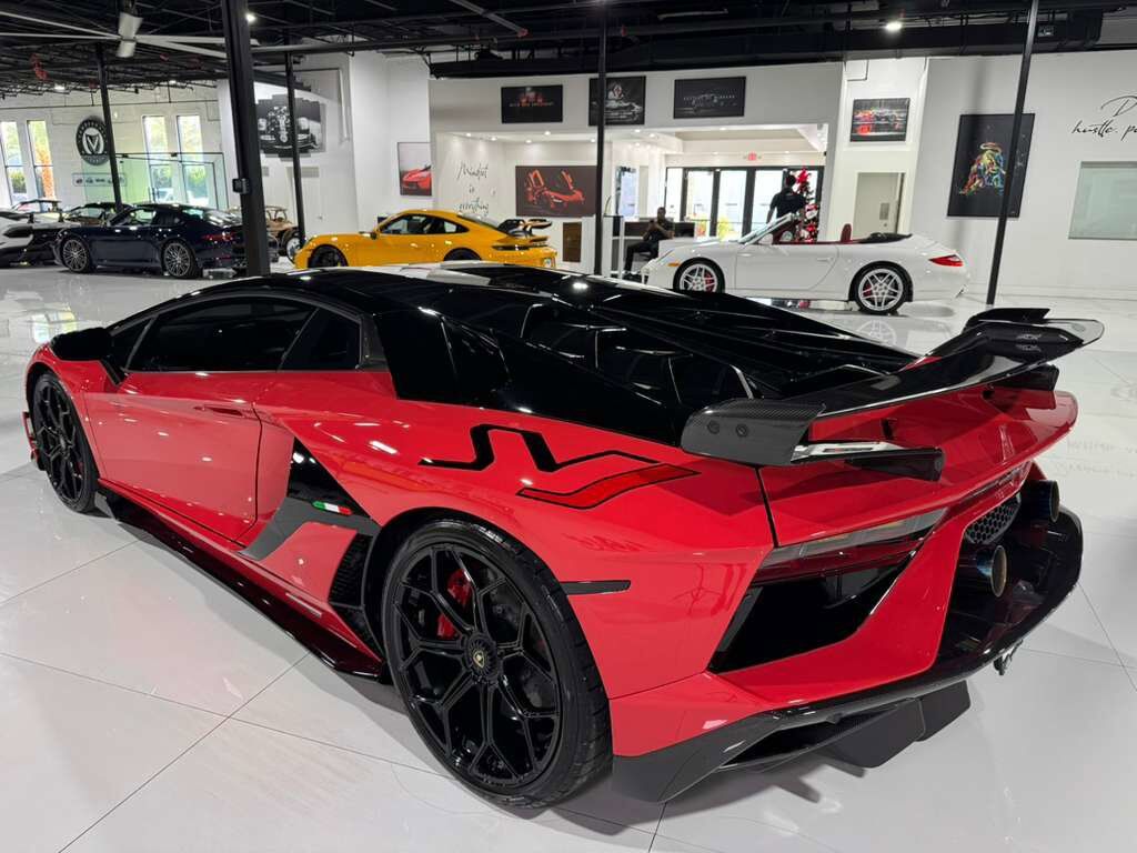 2019 Lamborghini Aventador SVJ Rosso Foco paint,factory two-tone,Ad Personam interior,Sensonum audio,carbon galore AND MORE!! Fort Lauderdale FL