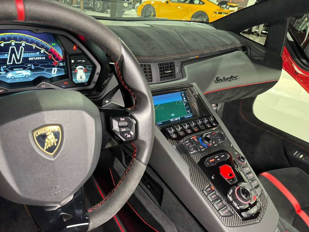 2019 Lamborghini Aventador SVJ Rosso Foco paint,factory two-tone,Ad Personam interior,Sensonum audio,carbon galore AND MORE!! Fort Lauderdale FL