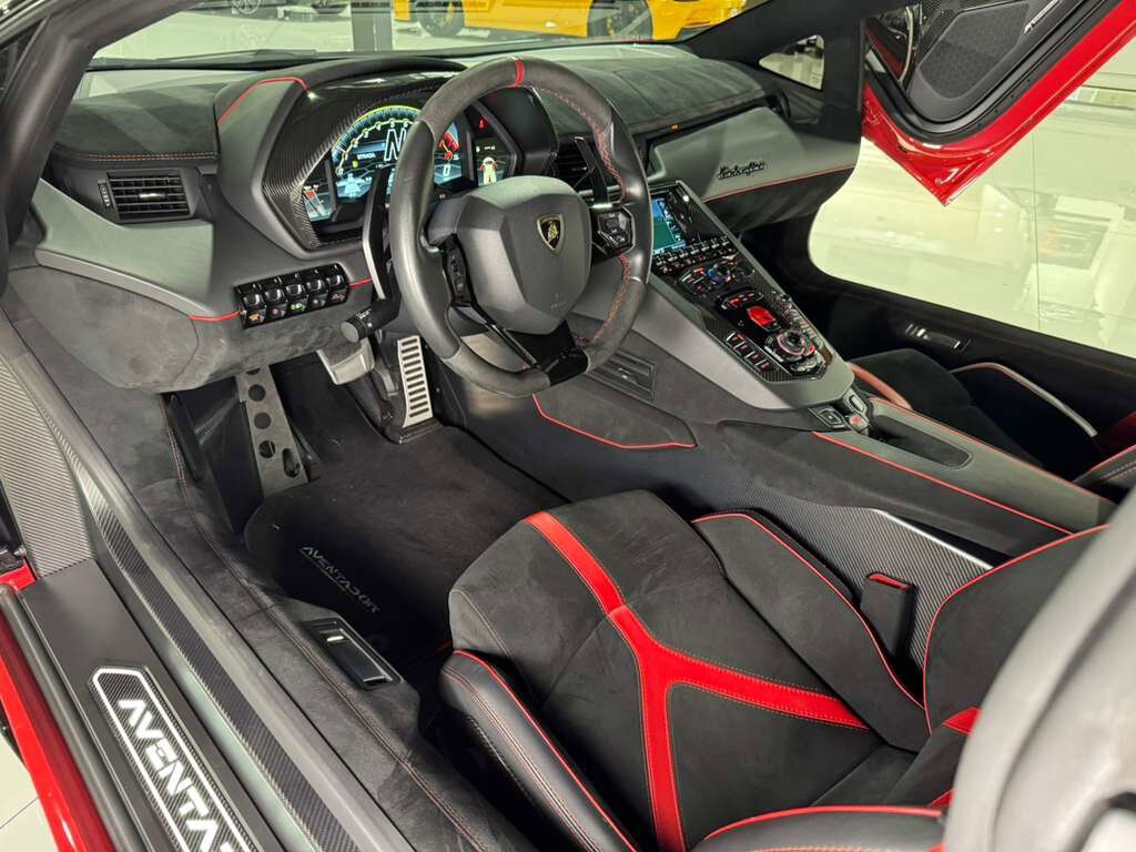2019 Lamborghini Aventador SVJ Rosso Foco paint,factory two-tone,Ad Personam interior,Sensonum audio,carbon galore AND MORE!! Fort Lauderdale FL