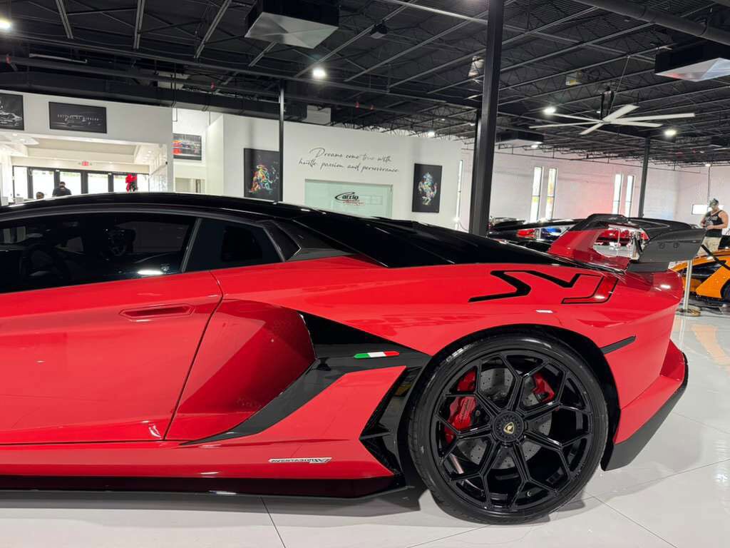 2019 Lamborghini Aventador SVJ Rosso Foco paint,factory two-tone,Ad Personam interior,Sensonum audio,carbon galore AND MORE!! Fort Lauderdale FL