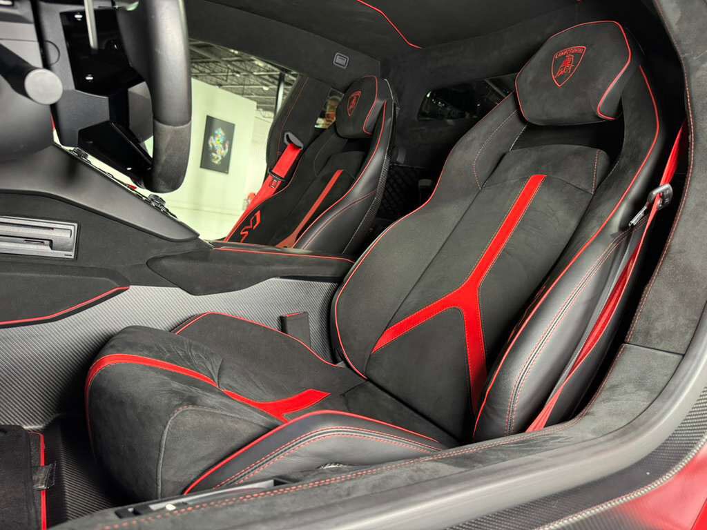 2019 Lamborghini Aventador SVJ Rosso Foco paint,factory two-tone,Ad Personam interior,Sensonum audio,carbon galore AND MORE!! Fort Lauderdale FL