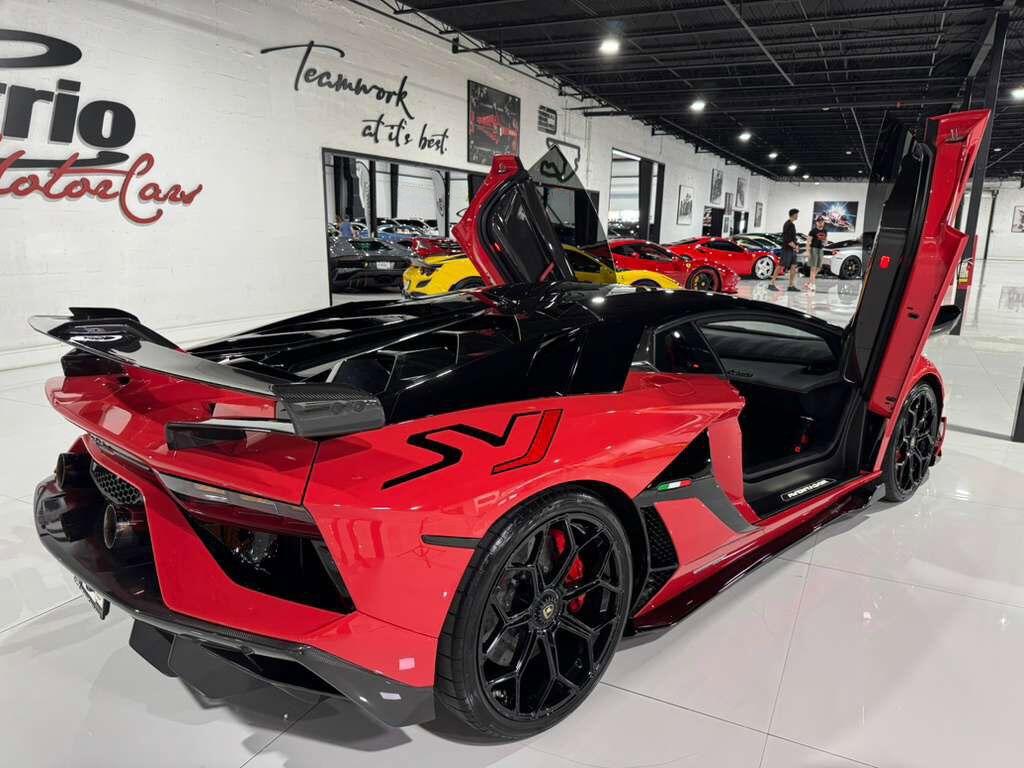 2019 Lamborghini Aventador SVJ Rosso Foco paint,factory two-tone,Ad Personam interior,Sensonum audio,carbon galore AND MORE!! Fort Lauderdale FL