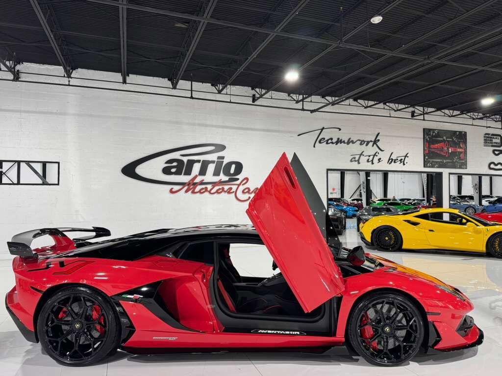 2019 Lamborghini Aventador SVJ Rosso Foco paint,factory two-tone,Ad Personam interior,Sensonum audio,carbon galore AND MORE!! Fort Lauderdale FL