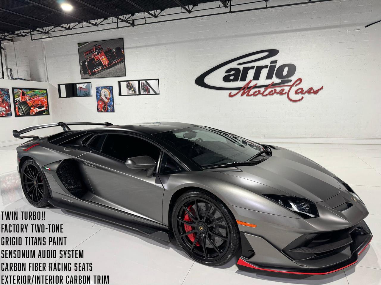 2019 Lamborghini Aventador SVJ TWIN TURBO!! Grigio Titans paint, factory two-tone, Sensonum audio, carbon fiber galore & MORE!! Fort Lauderdale FL