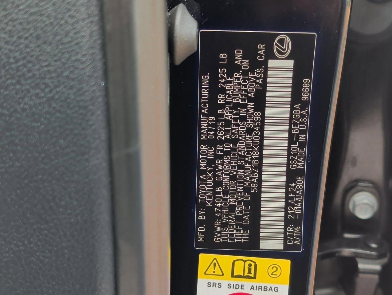 2019 Lexus ES 350 F Sport San Juan TX