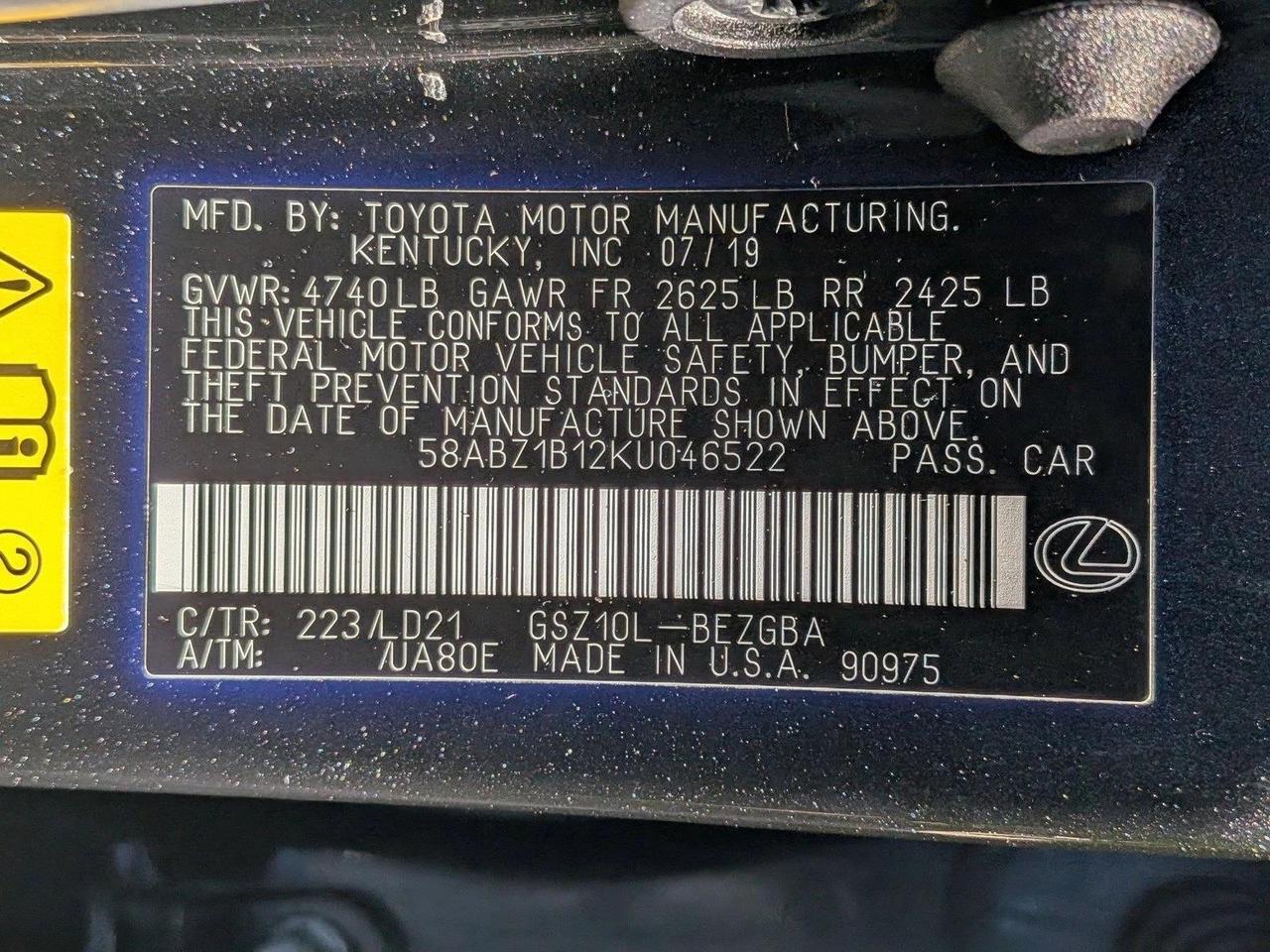 2019 Lexus ES 350 Roseville CA