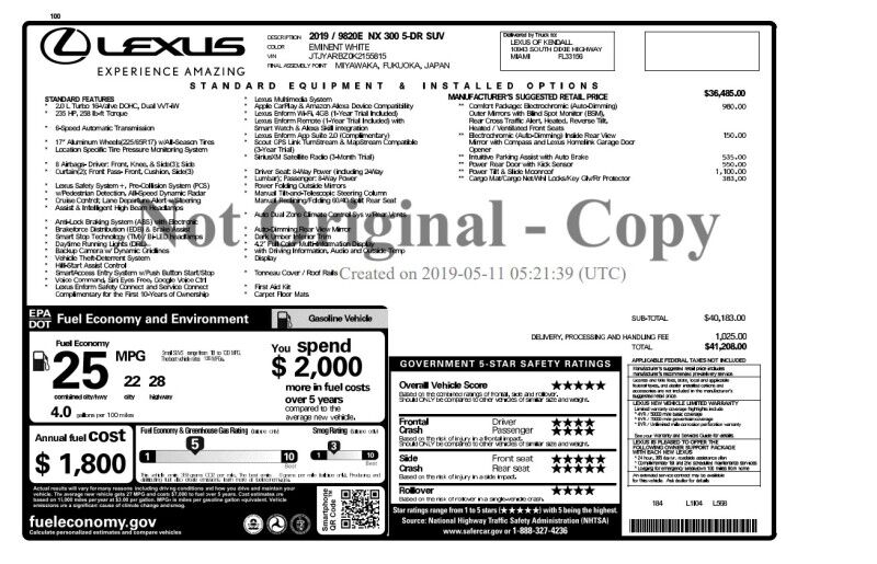 2019 Lexus NX 300 - FLORIDA VEHICLE - LOW MILES Whitinsville MA