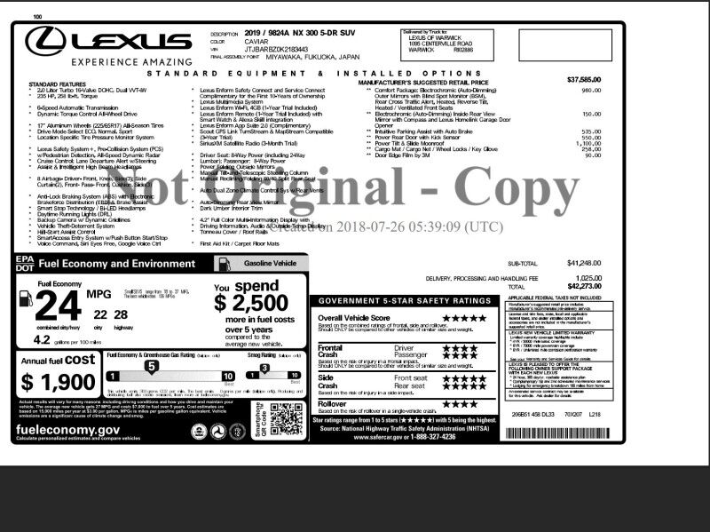 2019 Lexus NX 300 AWD Arlington VA