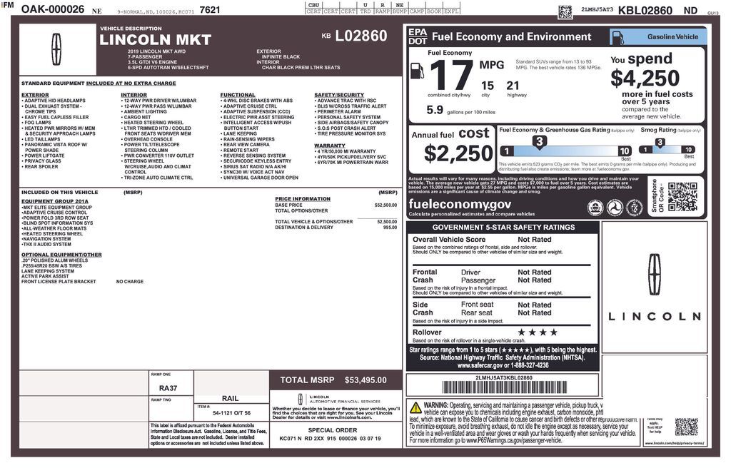 2019 Lincoln MKT Standard Akron OH