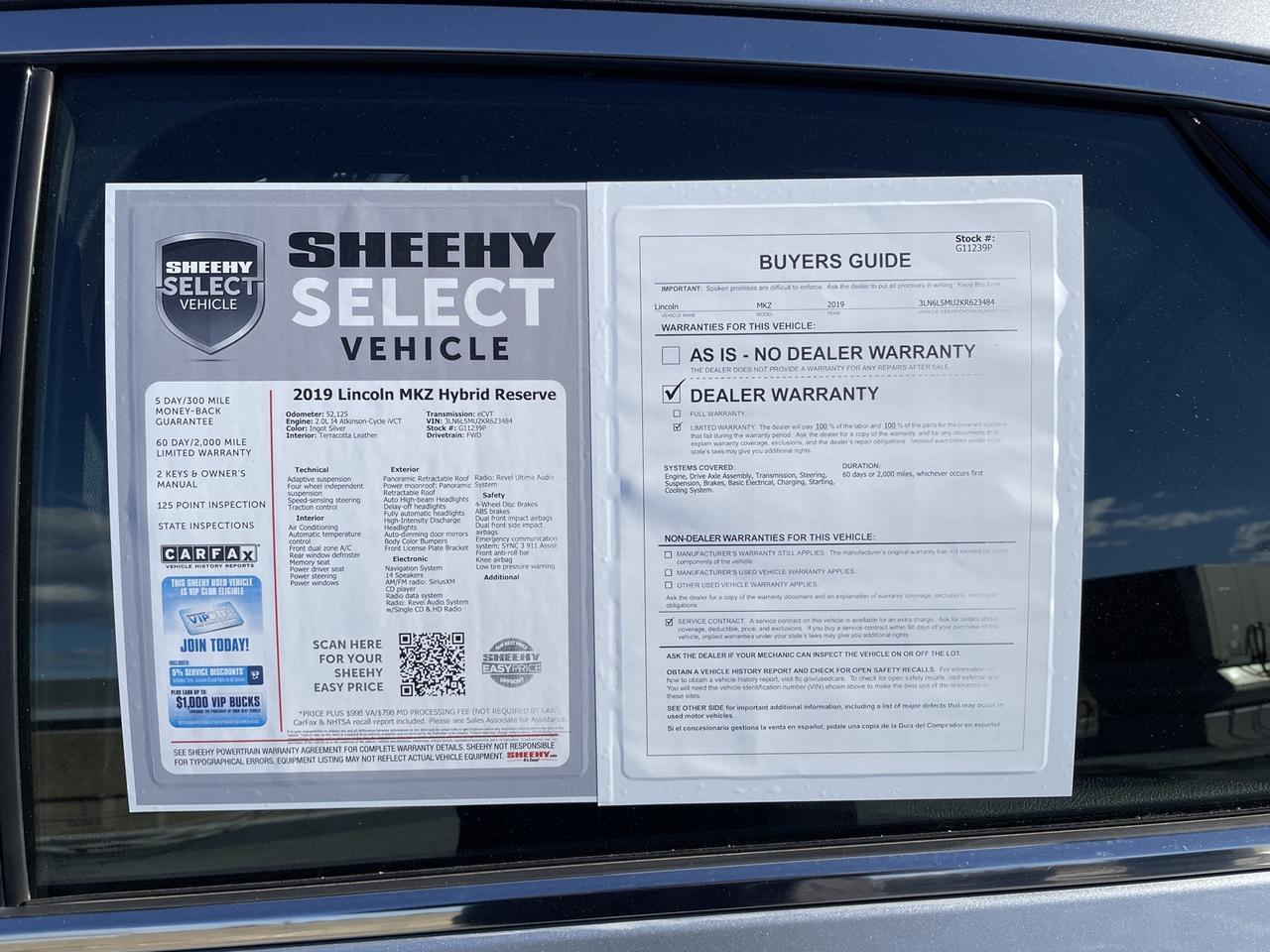 2019 Lincoln MKZ Hybrid Reserve Springfield VA