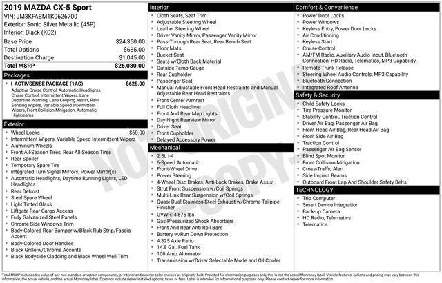 2019 MAZDA CX-5 Sport Raleigh NC