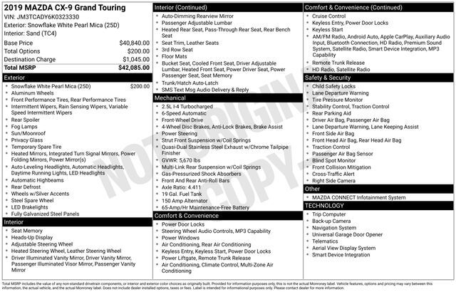 2019 MAZDA CX-9 Grand Touring Raleigh NC