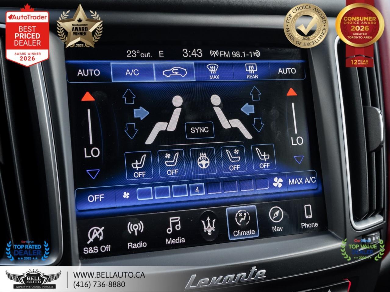 2019 Maserati Levante GranLusso | NAVI | 360CAM | PANO | REDLTHR | HARMAN | NOACCIDENT Toronto ON