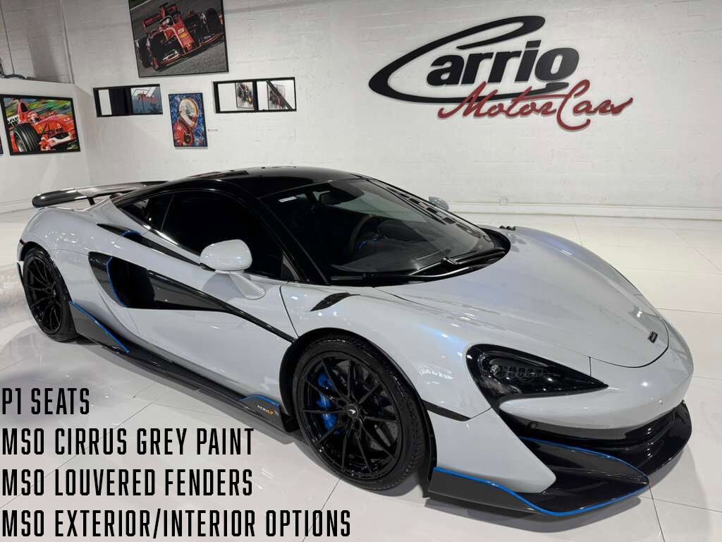 2019 McLaren 600LT MSO Cirrus Grey paint, MSO louvered fenders, P1 seats, carbon galore AND MORE!!