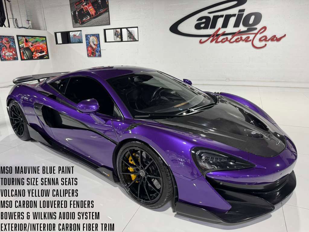 2019 McLaren 600LT MSO Mauvine Blue paint, MSO fenders, Senna seats, B&W audio, carbon galore AND MORE!! Fort Lauderdale FL