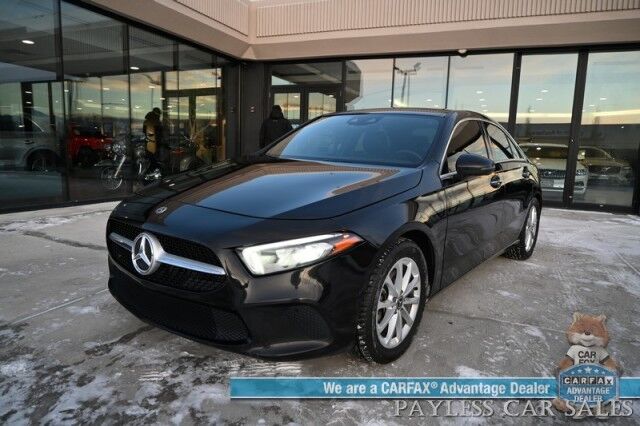 2019 Mercedes-Benz A220 / AWD / Premium Pkg / Power & Heated Leather Seats / Navigation / Sunroof / Lane Departure & Blind Spot Alert / Apple CarPlay & Android Auto / Back Up Camera / Keyless Entry & Start / Power Folding Mirrors / 34 MPG