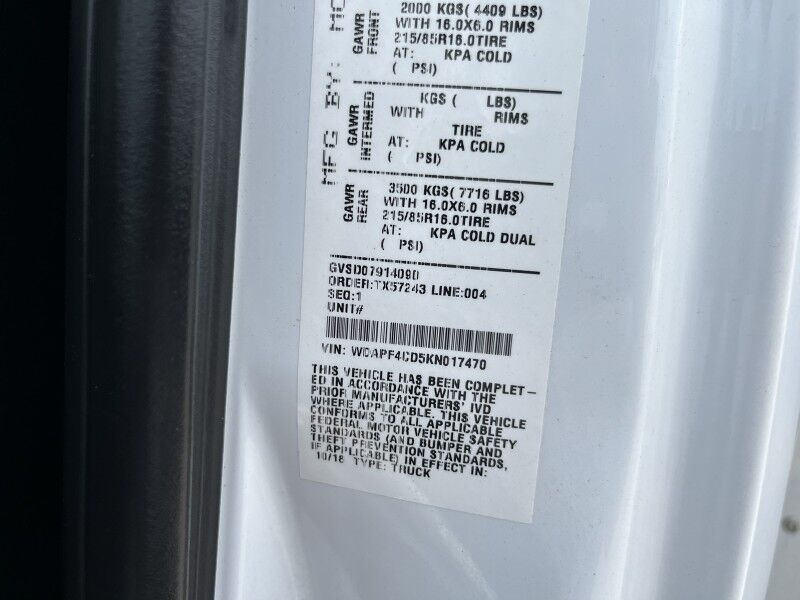 2019 Mercedes-Benz Sprinter 3500 Diesel Box Van Gutter Machine Collinsville OK