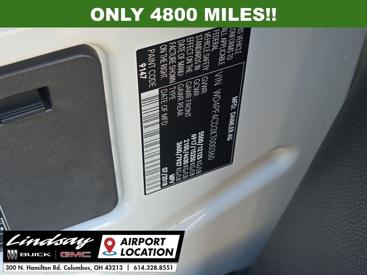 2019 Mercedes-Benz Sprinter 4500 Cargo Van 170 in. WB Columbus OH