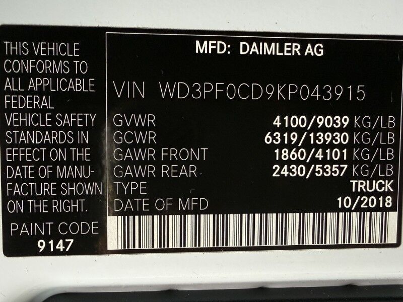 2019 Mercedes-Benz Sprinter Cargo 2500 144 V6 RWD Arlington VA