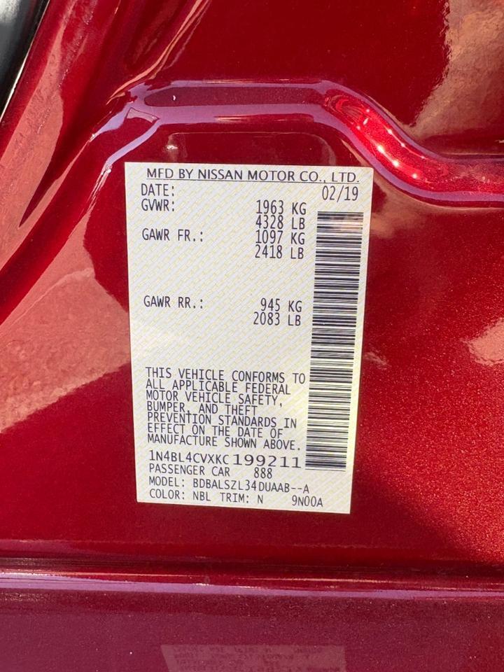 2019 Nissan Altima 2.5 SR Austin TX