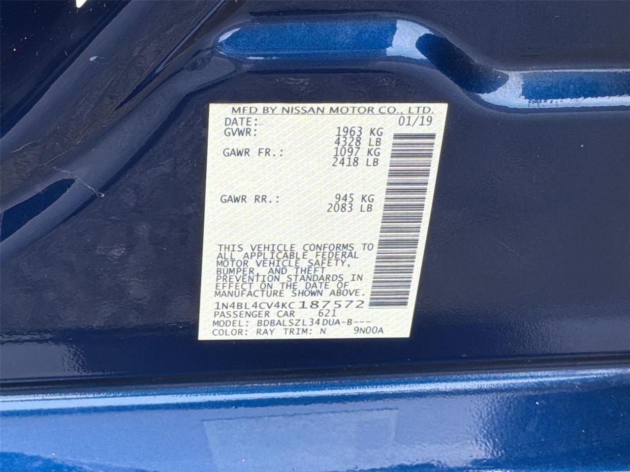 2019 Nissan Altima 2.5 SR Hagerstown MD