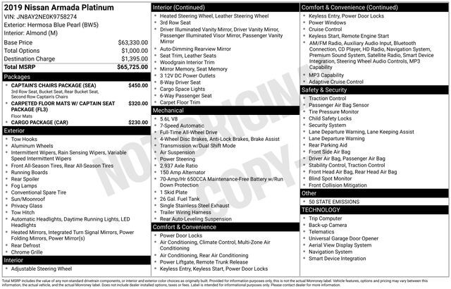 2019 Nissan Armada Platinum Raleigh NC