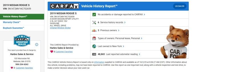 2019 Nissan Rogue S - LOW MILES Whitinsville MA