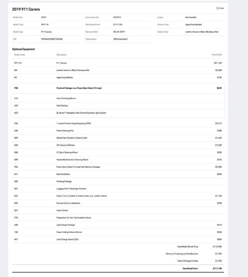 2019 Porsche 911 Carrera Pompano Beach FL