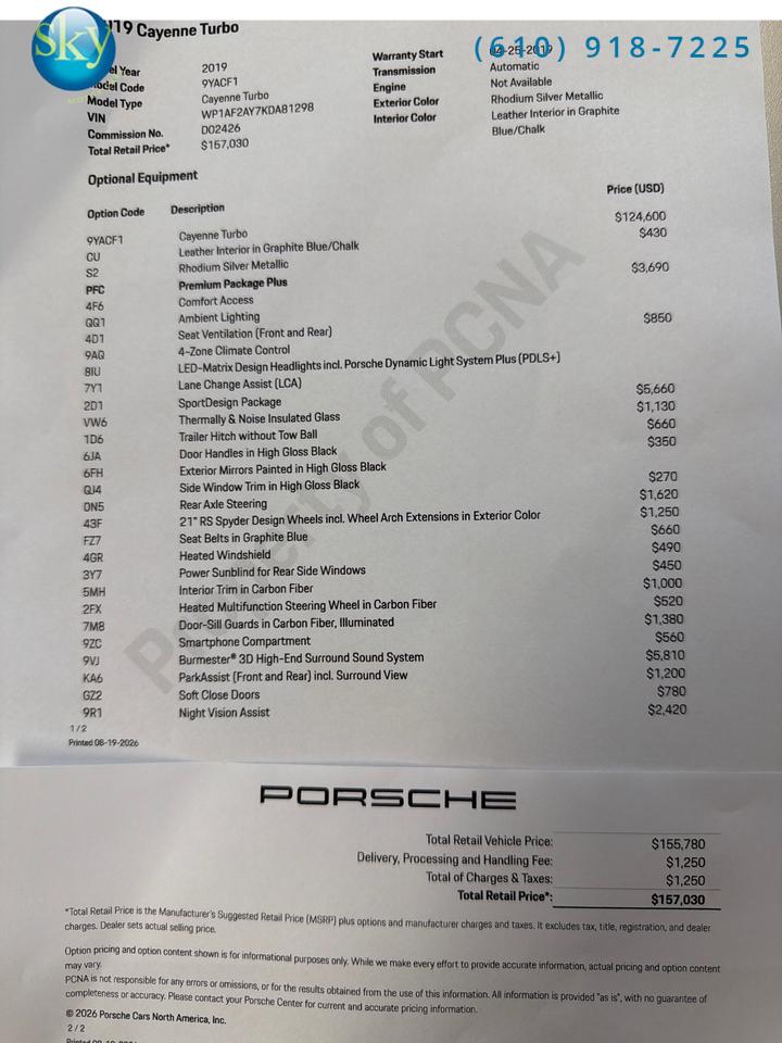 2019 Porsche Cayenne AWD Turbo West Chester PA