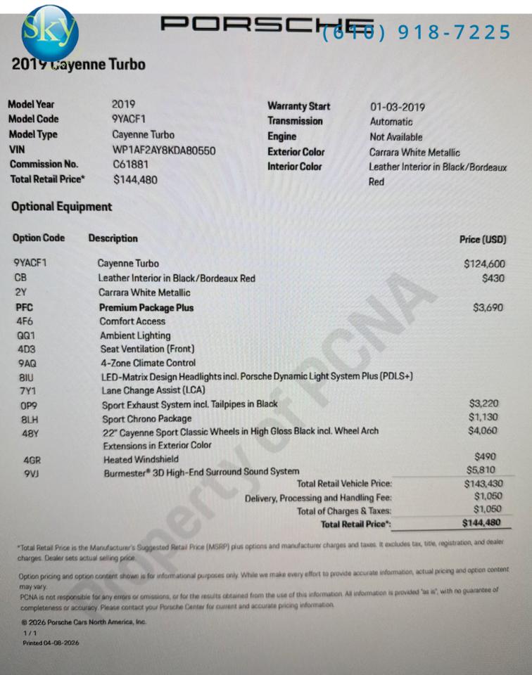 2019 Porsche Cayenne AWD Turbo West Chester PA