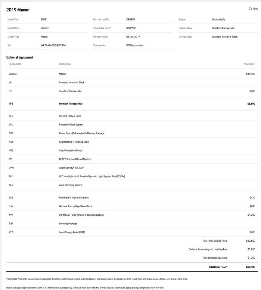 2019 Porsche Macan Pompano Beach FL