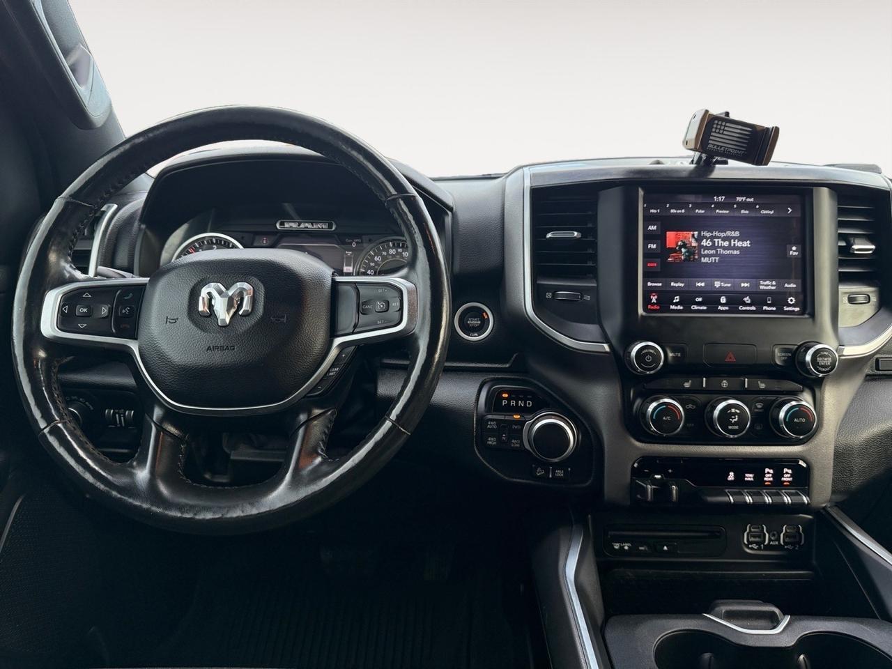 2019 Ram 1500 Big Horn/Lone Star, HEATED SEATS, HEATED STEERING WHEEL, APPLE CARPLAY/ANDROID AUTO, TOW HOOKS, BED LINER, UNIVERSAL GARAGE DOOR OPENER, POWER FOLDING MIRRORS, REAR POWER SLIDING WINDOW, RAM BOX, ONLY 1 OWNER, CLEAN CARFAX,!