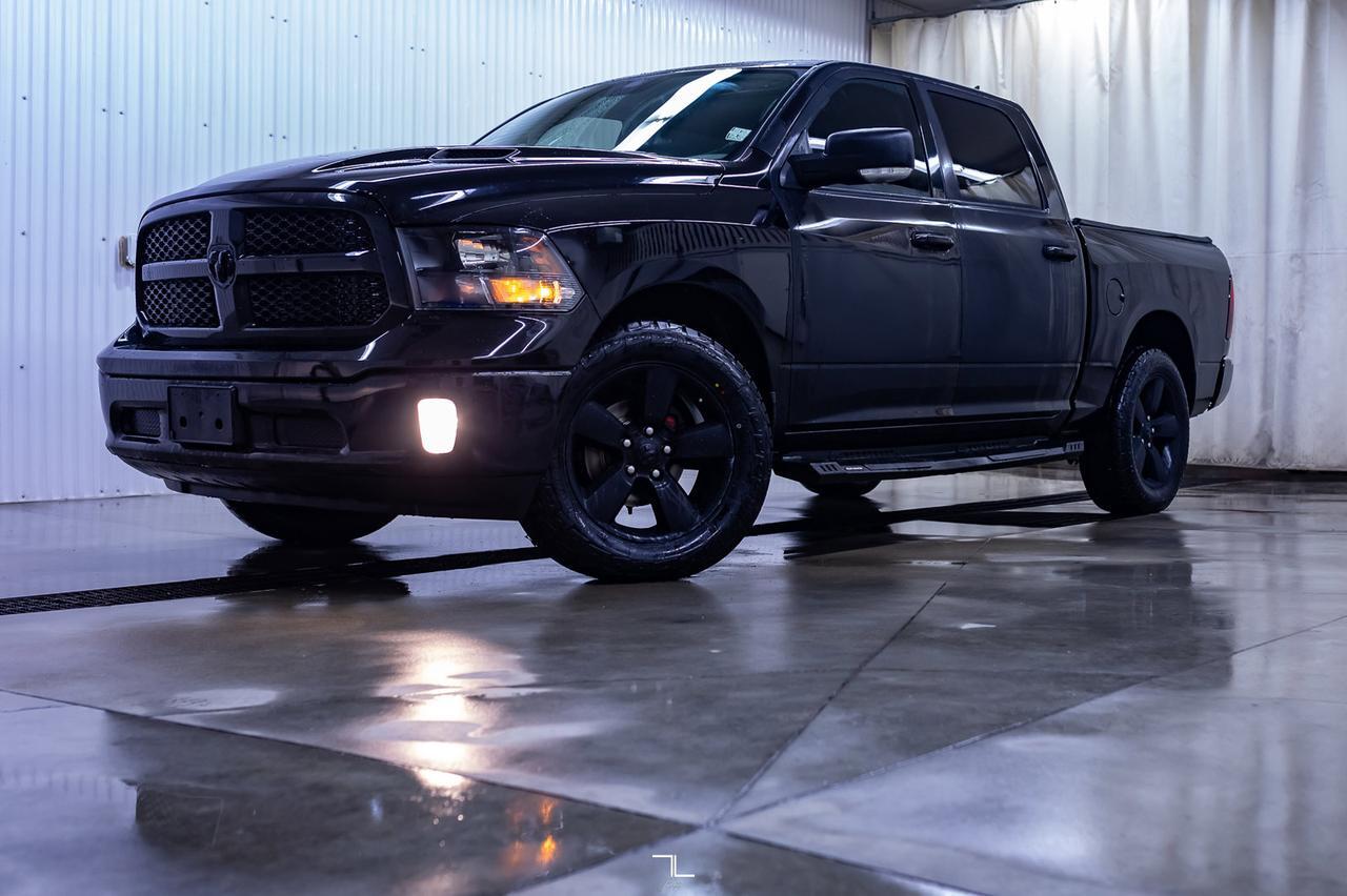 2019 Ram 1500 Classic 4x4 Crew Cab Black Package EcoDiesel Leather Roof Nav Red Deer AB