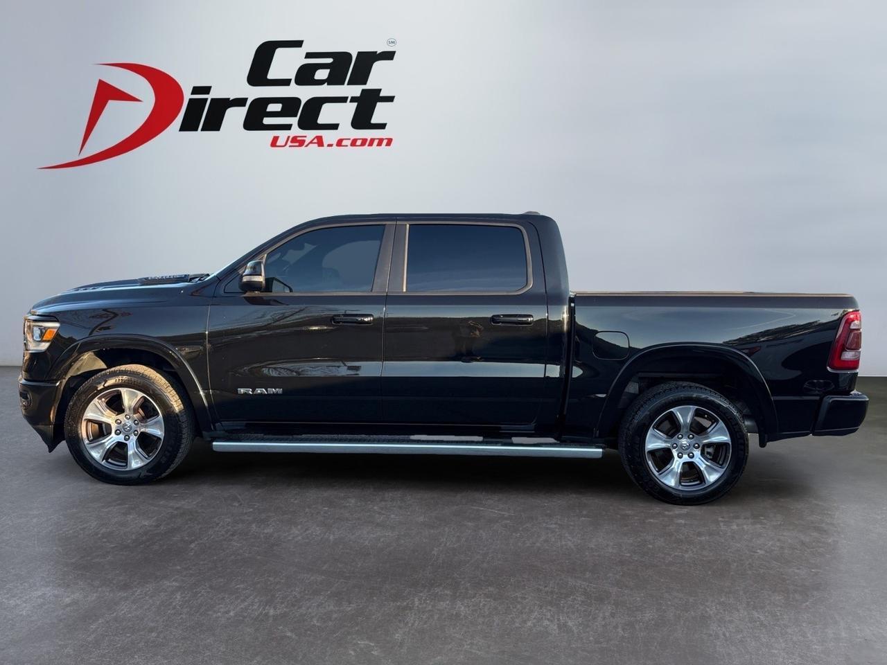 2019 Ram 1500 Laramie, BLIND SPOT ALERT, RUNNING BOARDS, BACKUP CAMERA WITH PARKING SENSORS, PANORAMIC SUNROOF, HEATED STEERING WHEEL & SEATS, REMOTE START, APPLE CARPLAY/ANDROID AUTO, CLEAN CARFAX, TEST DRIVE THIS RAM TODAY!