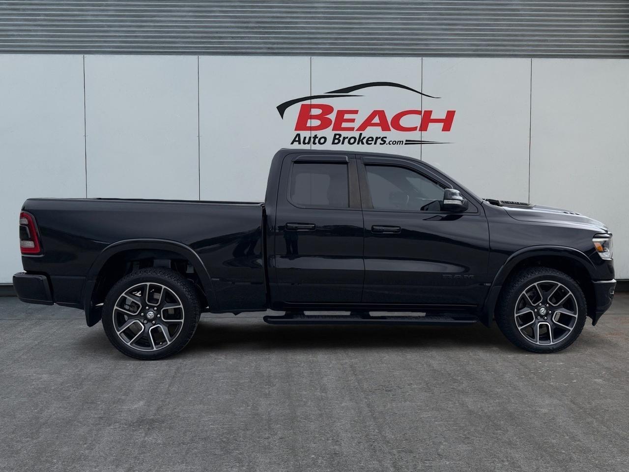 2019 Ram 1500 Laramie, HEATED AND VENTILATED SEATS, HEATED REAR SEATS, APPLE CARPLAY/ANDROID AUTO, UNIVERSAL GARAGE DOOR OPENER, POWER FOLDING MIRRORS, REMOTE START, TOW PACKAGE, CLEAN CARFAX, COME AND SEE THIS RAM 1500 BEFORE ITS GONE! Norfolk VA