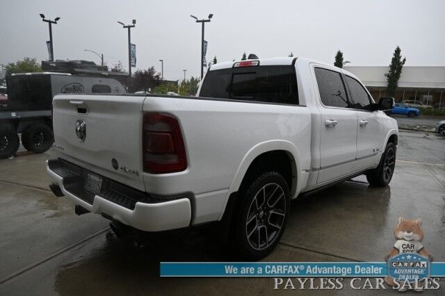 2019 Ram 1500 Limited / AWD / Level 1 Equipment / Crew Cab / Auto Start / Heated & Ventilated Leather Seats / Heated Steering / Panoramic / NAV / Harman Kardon / Blind Spot Alert / Tonneau Cover / 360 Cam / Tow Pkg Anchorage AK