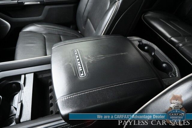 2019 Ram 1500 Limited / AWD / Level 1 Equipment / Crew Cab / Auto Start / Heated & Ventilated Leather Seats / Heated Steering / Panoramic / NAV / Harman Kardon / Blind Spot Alert / Tonneau Cover / 360 Cam / Tow Pkg Anchorage AK
