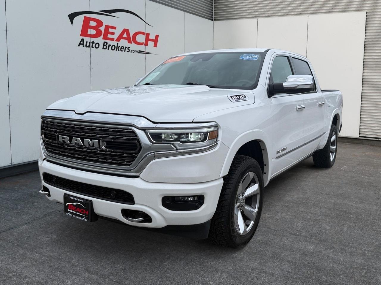 2019 Ram 1500 Limited, HEATED AND VENTILATED 1ST AND 2ND ROW, PANORAMIC SUNROOF, HEATED STEERING WHEEL, APPLE CARPLAY/ANDROID AUTO, WIRELESS CHARGING PAD, POWER AND HEATED MIRRORS, ONLY 1 OWNER, CLEAN CARFAX, THIS TRUCK HAS ANYTHING YOU COULD EVER WANT!