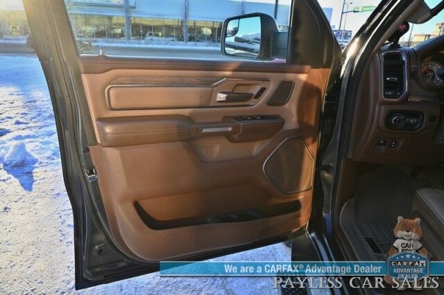 2019 Ram 1500 Longhorn / 4X4 / Crew Cab / Advance Safety & Level 1 Group / Auto Start / Heated & Cooled Leather Seats / Heated Steering / NAV / Panoramic Sunroof / Harmon Kardon / Adaptive Cruise / Lane Depart & Blind Spot / Tow Pkg / 1-Owner Anchorage AK