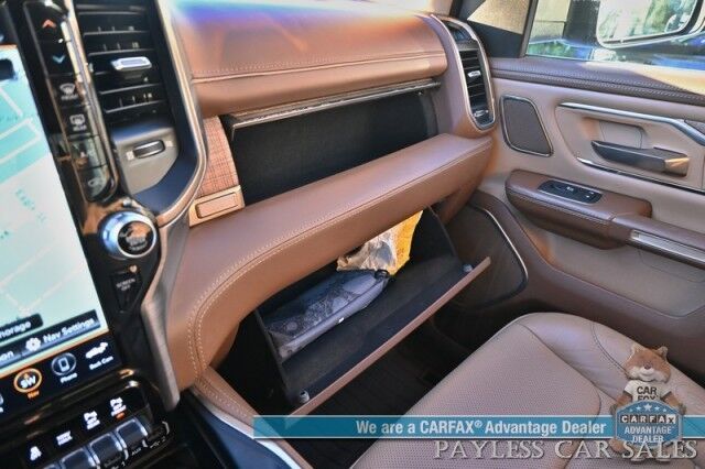 2019 Ram 1500 Longhorn / 4X4 / Crew Cab / Advance Safety & Level 1 Group / Auto Start / Heated & Cooled Leather Seats / Heated Steering / NAV / Panoramic Sunroof / Harmon Kardon / Adaptive Cruise / Lane Depart & Blind Spot / Tow Pkg / 1-Owner Anchorage AK