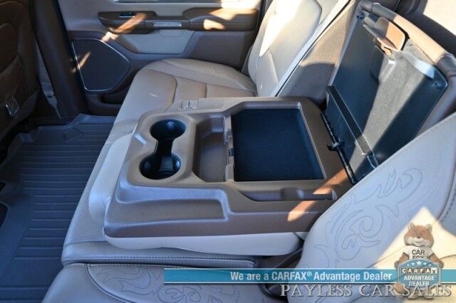 2019 Ram 1500 Longhorn / 4X4 / Crew Cab / Auto Start / Heated & Cooled Seats / Heated Steering / NAV / Sunroof / Harmon Kardon Speakers / Adaptive Cruise / Lane Depart & Blind Spot / Apple CarPlay & Android Auto / Back Up Cam / Tow Pkg / 1-Owner Anchorage AK