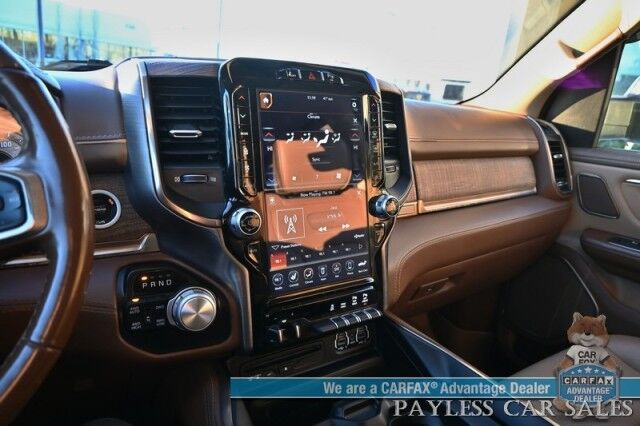 2019 Ram 1500 Longhorn / 4X4 / Crew Cab / Auto Start / Heated & Cooled Seats / Heated Steering / NAV / Sunroof / Harmon Kardon Speakers / Adaptive Cruise / Lane Depart & Blind Spot / Apple CarPlay & Android Auto / Back Up Cam / Tow Pkg / 1-Owner Anchorage AK